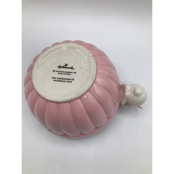 Hallmark Ceramic Easter Bunny Candy Dish-Pink Somebunny Needs a Treat! Bowl EUC - Picture 3 of 5